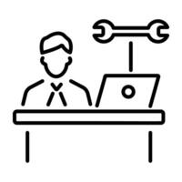 IT help icon in line style vector