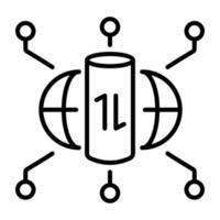 Network tunnel icon in linear style vector