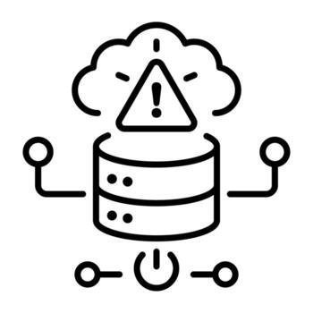 un contorno estilo icono de nube error vector