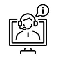 Online help icon in linear style vector