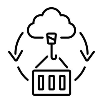 Container orchestration icon in outline style vector