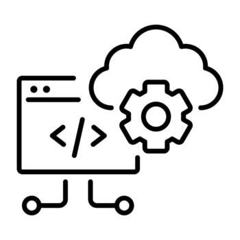 API icon in outline style vector