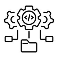 Code optimization icon in outline style vector