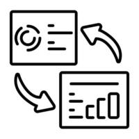 A linear icon of data exchange vector