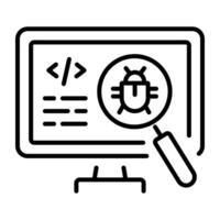 A line style icon of debugging vector
