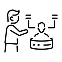 Resource database icon in outline style vector