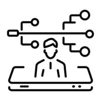 An outline style icon of version control vector
