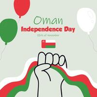 Omn independence day with hand and balloons vector