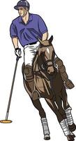 Polo Player on Horseback in Action vector