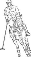 Polo Player on Horseback in Action vector