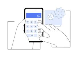 Calculator app isolated cartoon illustrations. vector