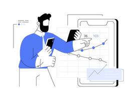 Spreadsheets app isolated cartoon illustrations. vector
