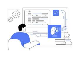 AI engineer isolated cartoon illustrations. vector