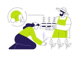 Reforestation abstract concept illustration. vector