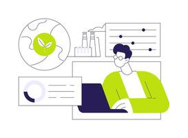 Ecosystem monitoring abstract concept illustration. vector