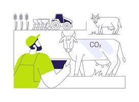 Agriculture and farming emissions abstract concept illustration. vector