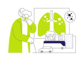 Pollution caused respiratory diseases abstract concept illustration. vector