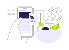 Carbon footprint tracking app abstract concept illustration. vector