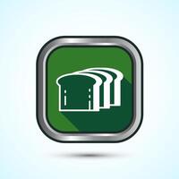 Bread Icon Design Illustration, Bakery Icon, Green Shadow Button Design vector
