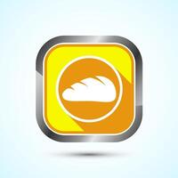 Bread Icon Design Illustration, Bakery Icon, Yellow Shadow Button Design vector