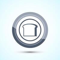 Bread Icon Design Illustration, Bakery Icon, Gray Color Button Design vector