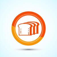 Bread Icon Design Illustration, Bakery Icon, Orange Color Button Design vector