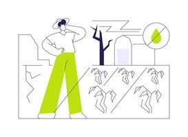 Desertification and drought abstract concept illustration. vector