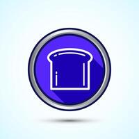 Bread Icon Design Illustration, Bakery Icon, Blue Shadow Button Design vector