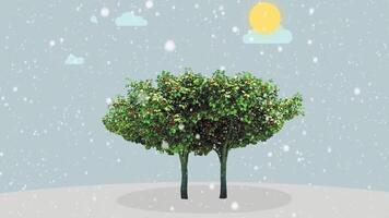 A Collection of Vibrant Cartoon Trees Set Against a Beautifully Sunny Sky, Full of Life video