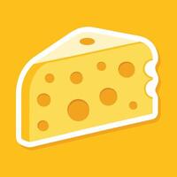 Cheese Slice Sticker with Creamy Texture and Playful Holes Perfect for Cheese Board and Pattern Design vector