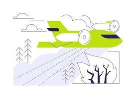 Aerial firefighting abstract concept illustration. vector