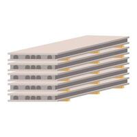 Building concrete panels in flat design. Construction piles in stack. illustration isolated. vector