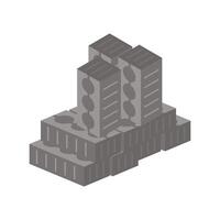 Building concrete blocks in flat design. Construction materials in stack. illustration isolated. vector