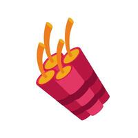 Mining dynamite in flat design. Red bombs for explosion and extraction. illustration isolated. vector