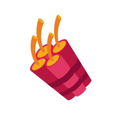 Mining dynamite in flat design. Red bombs for explosion and extraction. illustration isolated.