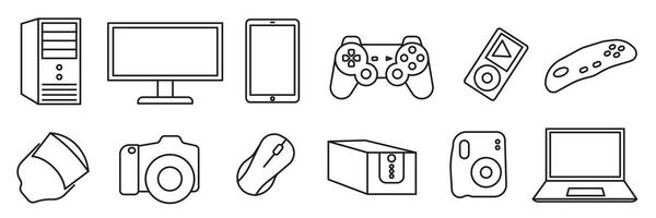 Modern technology icons. Modern technologies. Technology line icons. vector
