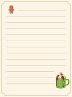 Cookbook template list for recipes, note on cooking and ingredients. vector