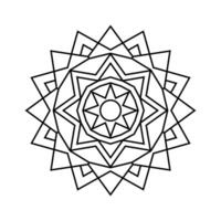 Geometric Mandala Coloring Page Detailed Symmetrical Pattern for Relaxation and Meditation vector