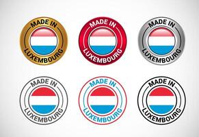 Made in Luxembourg label icon with flag. Icon set for business, badge, seal, sticker, logo, and symbol vector
