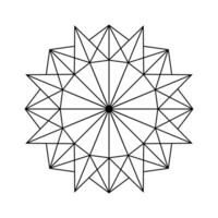 Crystal Mandala Coloring Page Sharp, Faceted Crystal Pattern for Mindful Coloring and Meditation vector