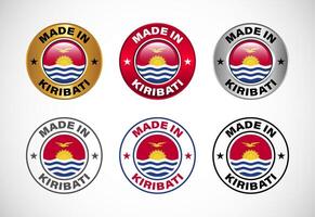 Made in Kiribati label icon with flag. Icon set for business, badge, seal, sticker, logo, and symbol vector