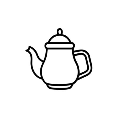 tea pot icon line icon illustration