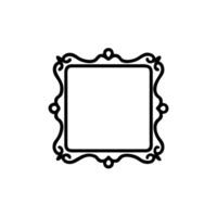 a black and white square frame with a white border vector