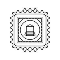 a postage stamp with a book on it vector