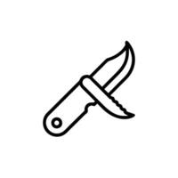 a knife icon in a line style on a white background vector