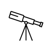 a black and white drawing of a telescope on a tripod vector