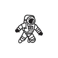 An astronaut icon in black and white vector