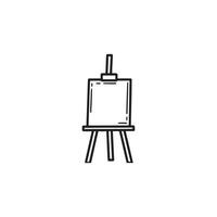 A black and white drawing on a easel vector