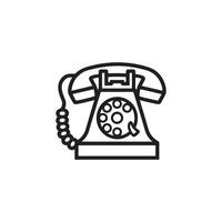 An old telephone icon on a white background vector