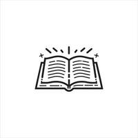 An open book icon on a white background vector